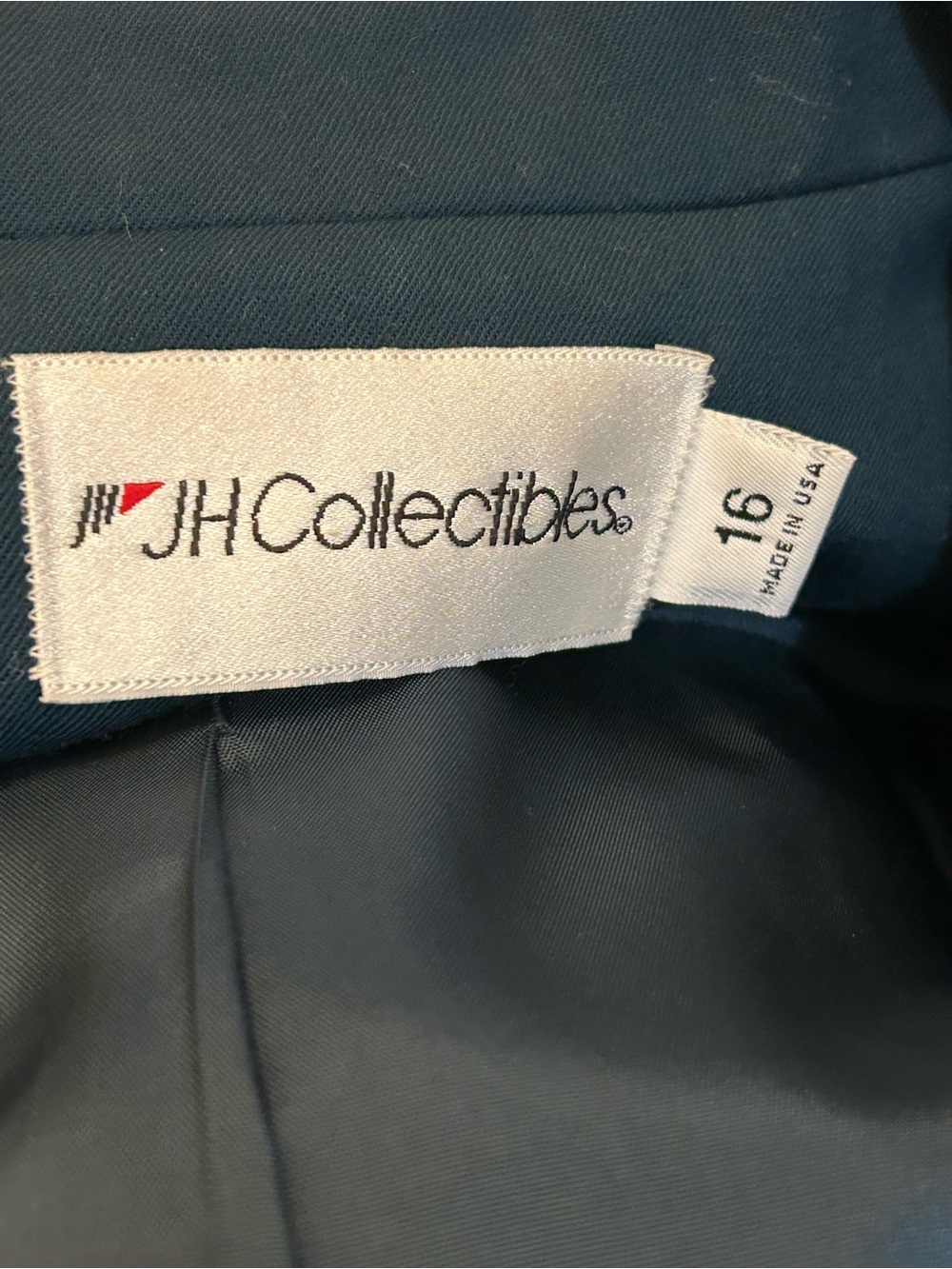 Vintage JH Collectibles Two Piece Skirt Suit, Teal 100% Wool - Picture 12 of 13